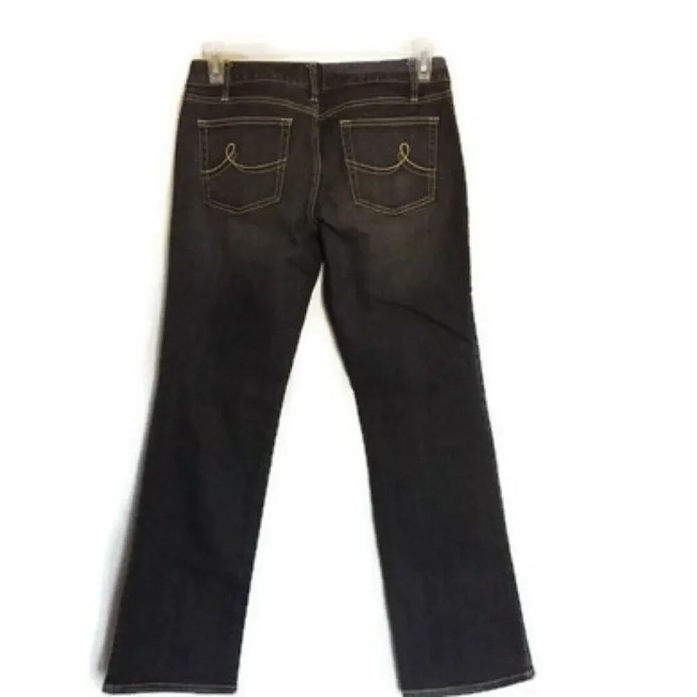 Loft Size 6 Jeans Boot Slim Gray Cotton Spandex Gray Zipper Inseam 31 Mid Womens
